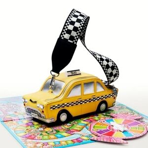 Betsey Johnson NOVELTY Kitsch Fare Play Taxi Crossbody Bag Yellow NWT